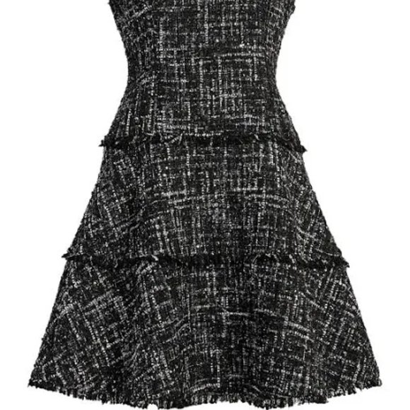 LIKELY Tweed Jewel Dress in Black and Blue Indigo Size 0 New w/ Tags - Picture 8 of 9